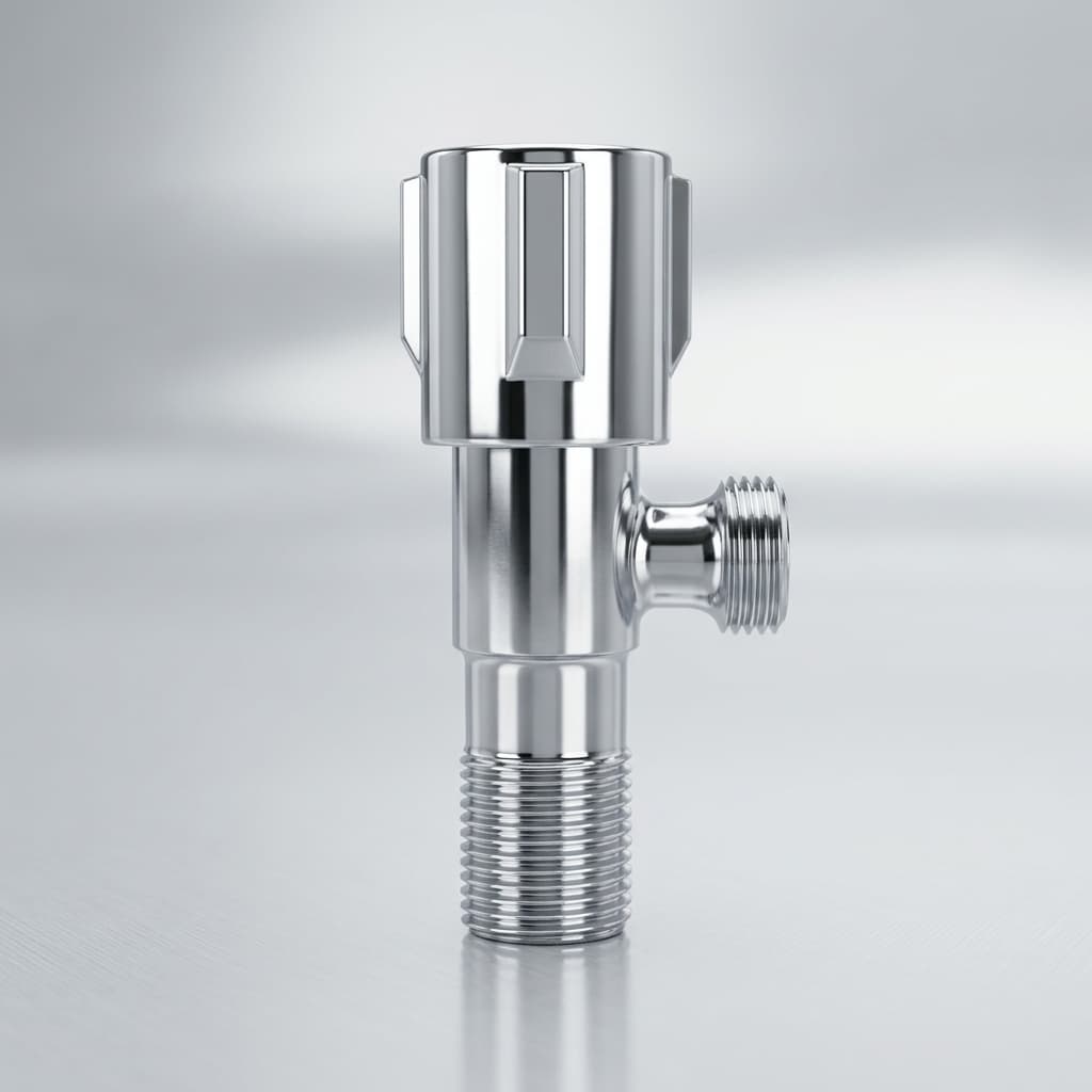 HTC Chrome Dual-Outlet Multi-Function Brass Angle Shut-Off Valve Premium