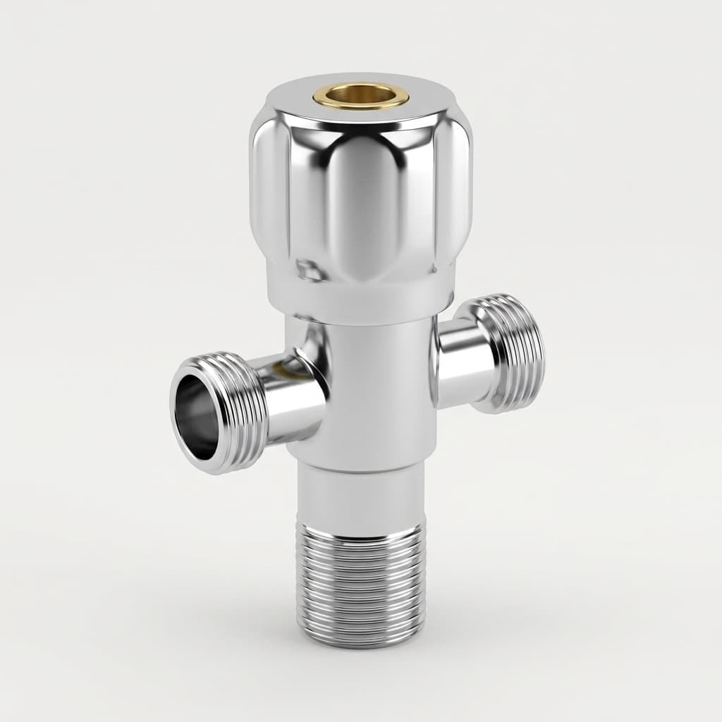 DIR Chrome-Plated Brass Dual-Outlet Water Angle Valve Premium