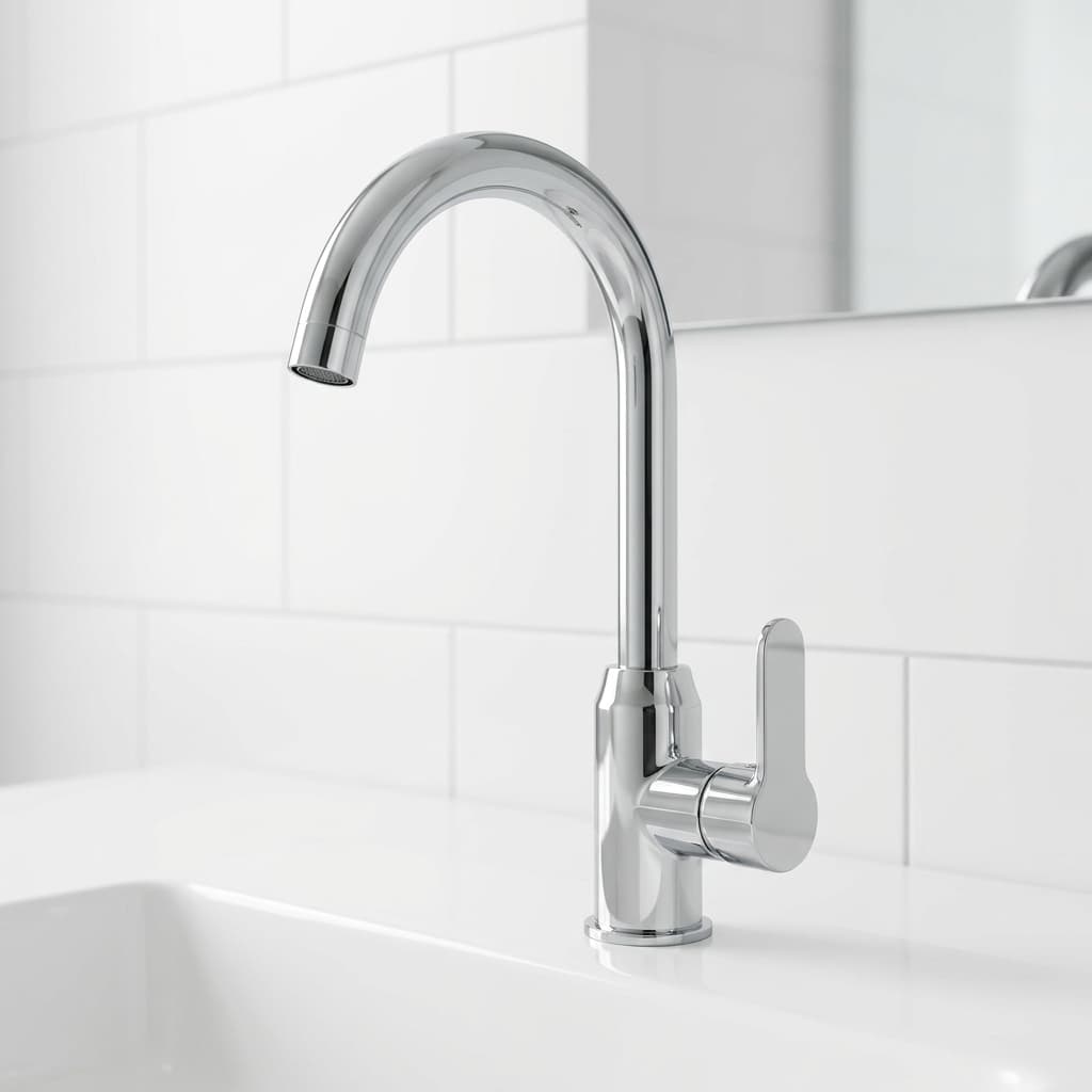 HTC High Arc Chrome Single Lever Basin Mixer Tap
