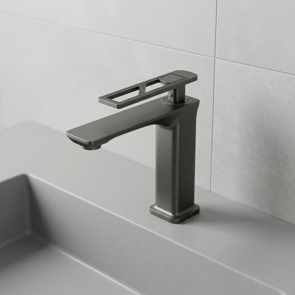 DIR Modern Gunmetal Grey Basin Mixer Faucet