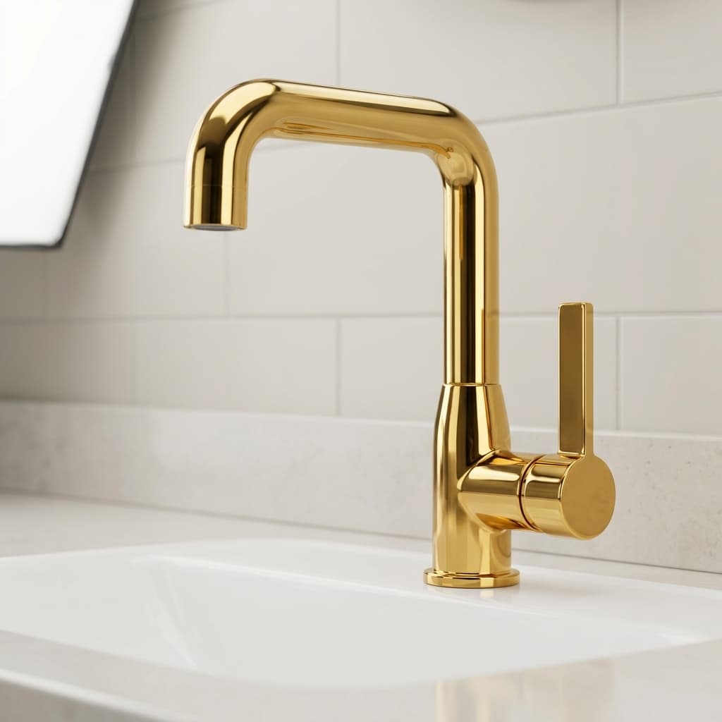 Grow Polished Gold High Arc Swivel Basin Faucet Tap