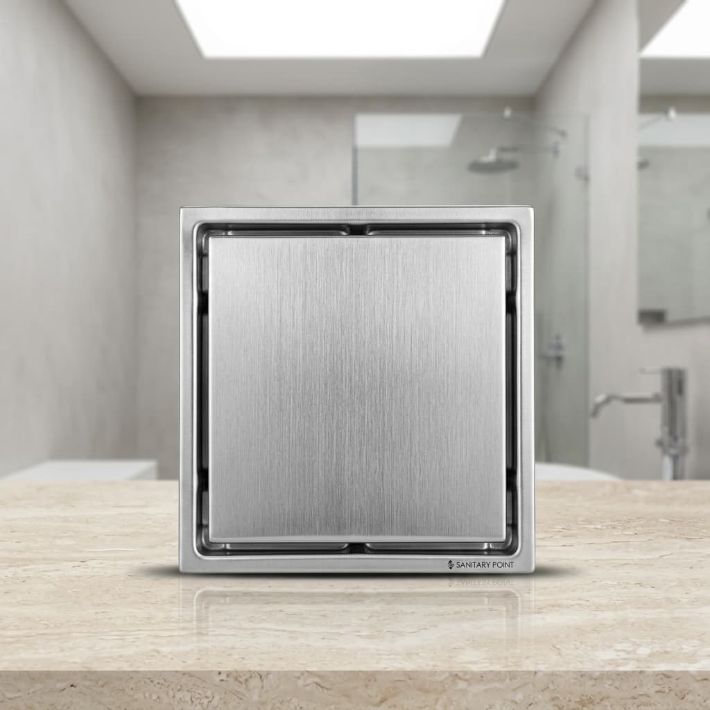 DIR Push Stainless Steel Square Tile Insert Floor Drain Outlet Premium
