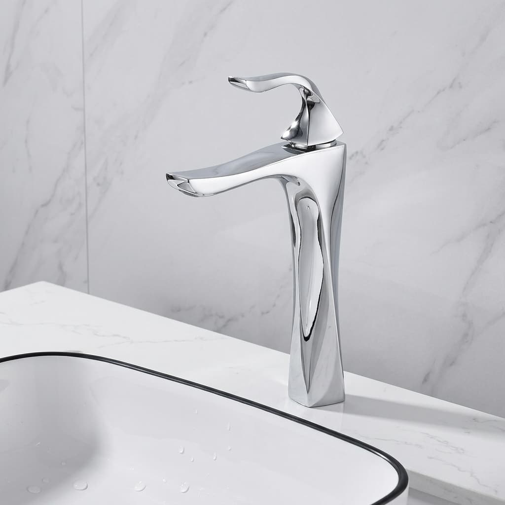 Grow Elegant Chrome High Neck Vessel Basin Vanity Mixer
