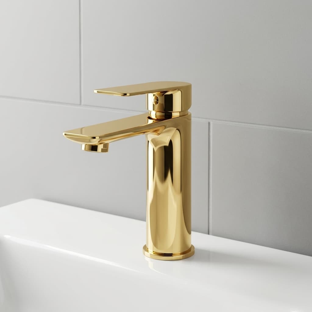 DIR Modern Polished Gold Single Lever Basin Mixer Tap